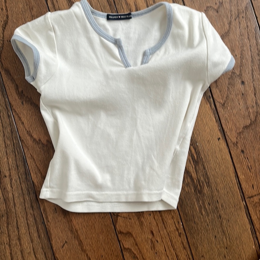 White and blue t-shirt